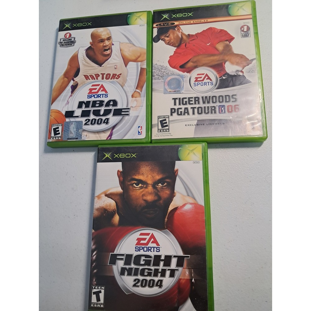 EA Sports Xbox Bundle NBA Live‎ 2004 Fight Night 2004 Tiger Woods PGA Tour 06